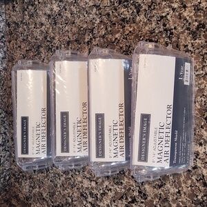Lot of 4 Designers Image Shatterproof Magnetic Air Deflector 8"-14" Clear new.